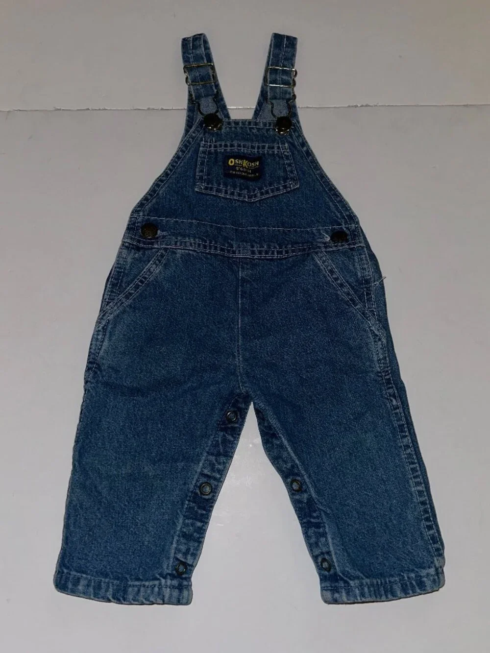VTG OshKosh Bgosh Vestbak Denim Baby Overalls Size 6 9 Months Made USA Cotton